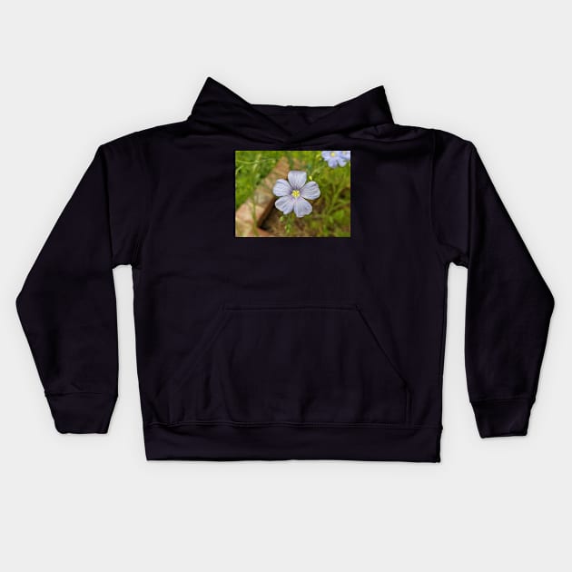 Purple Flower in Brick Planter Photographic Image Kids Hoodie by AustaArt